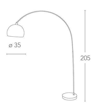 Lampada Arco Metallo Bianco Piantana Interno Moderno E27