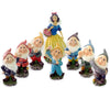 Sette nani in poliresina da giardino nanetti di Biancaneve per aiuola h 28 cm