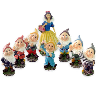 BIANCANEVE E I SETTE NANI 7 NANO POLIRESINA DA GIARDINO NANETTI PRATO GNOMI GNOMO AIULA CM 44