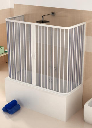 Box doccia Sopra vasca in pvc su tre lati apertura centrale