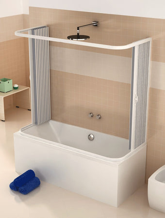 Box doccia Sopra vasca in pvc su tre lati apertura centrale