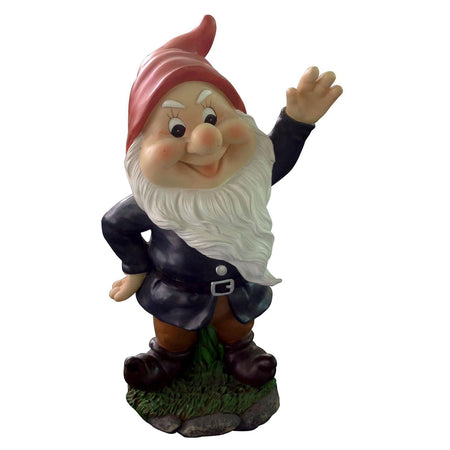 Sette nani in poliresina da giardino nanetti di Biancaneve per aiuola h 28 cm