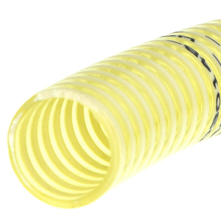 Tubo spiralato atossico per motopompa con spirale di rinforzo giallo per liquidi alimentari antiurto