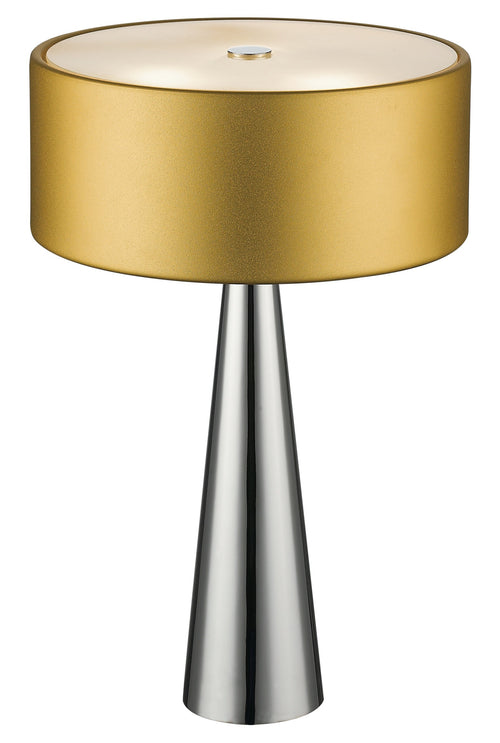 Lampada da Tavolo Oro Diffusore Vetro Fusto Conico Alluminio Interno Moderno G9