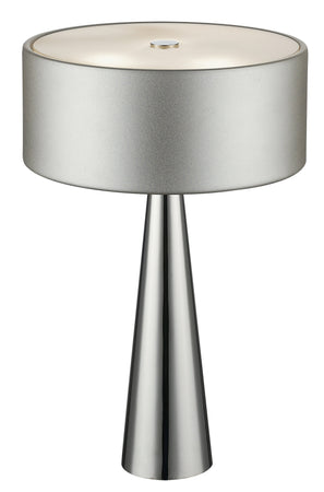 Lume Argento Moderno Fusto Alluminio Diffusore Vetro Lampada da Tavolo G9