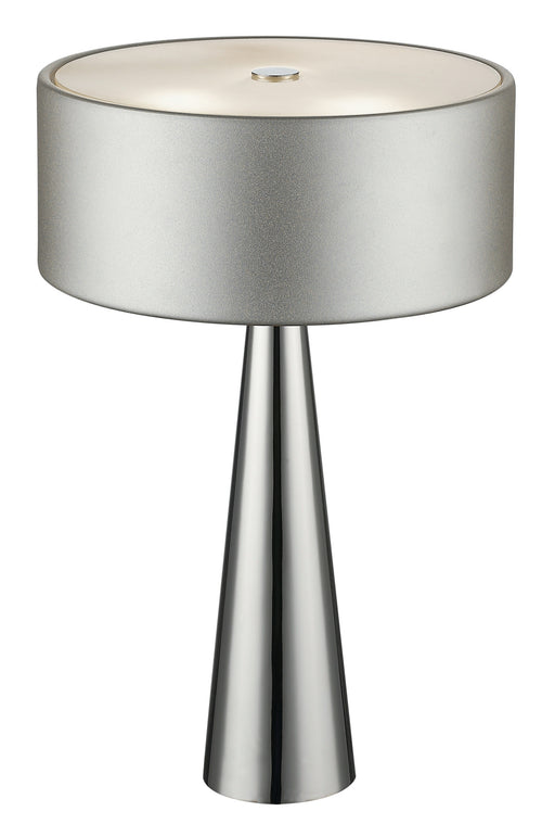 Lume Argento Moderno Fusto Alluminio Diffusore Vetro Lampada da Tavolo G9