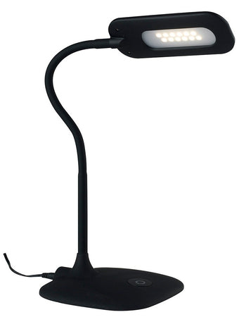 Lume Nero Comandi Touch Metallo Silicone Plastica Lampada Lettura Led 4,8 watt Luce Naturale