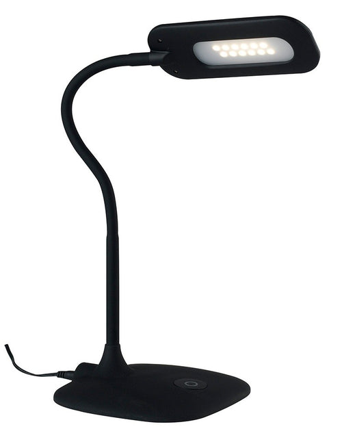 Lume Nero Comandi Touch Metallo Silicone Plastica Lampada Lettura Led 4,8 watt Luce Naturale