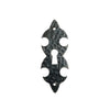 Bocchetta per mobili da 79x29mm buco chiave stile ferro battuto verniciata fumè