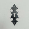 Bocchetta per mobili da 79x29mm buco chiave stile ferro battuto verniciata fumè