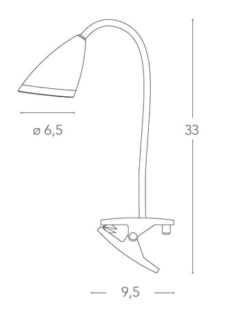 Lume con Pinza Silicone Flessibile paralume Metallo Argento Lampada Led 3,2 watt Luce Naturale