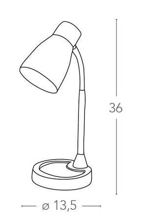 Lume per Scrivania Rossa Orientabile Plastica Metallo Lampada Moderna E14