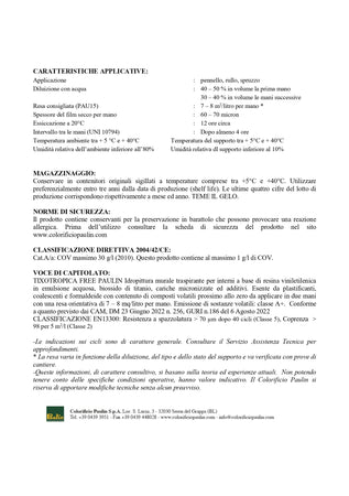 Tixotropica Free Idropittura murale Traspirante ad Alta Copertura per Interni