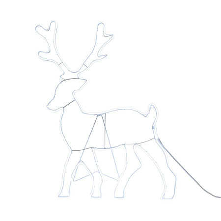 Renna luminosa effetto neon con led bifacciale addobbi natalizi per esterno