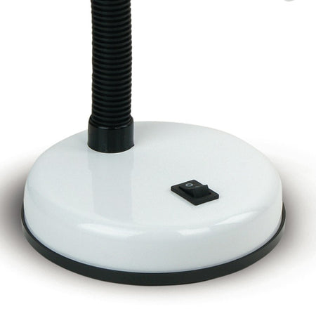 Lampada da Lettura Bianca Metallo Plastica struttura Orientabile Interno Moderno E27