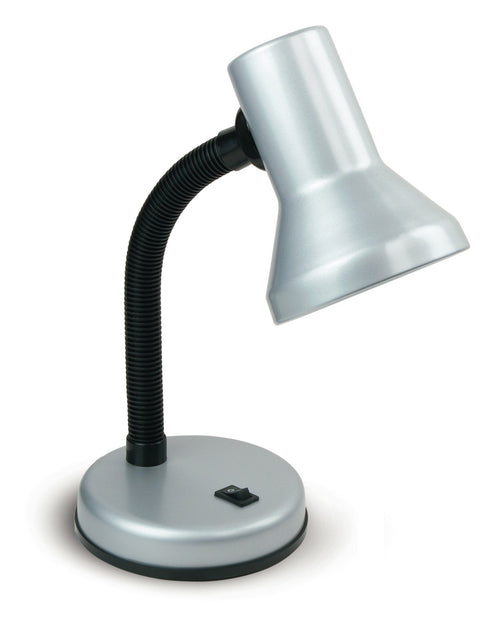 Lume per Lettura Argento Orientabile Plastica Metallo Lampada da Tavolo E27