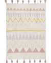 Tappeto Lavabile Azteca, Panna/Rosa Vintage, 100% Cotone (140x200 cm) Lorena Canals