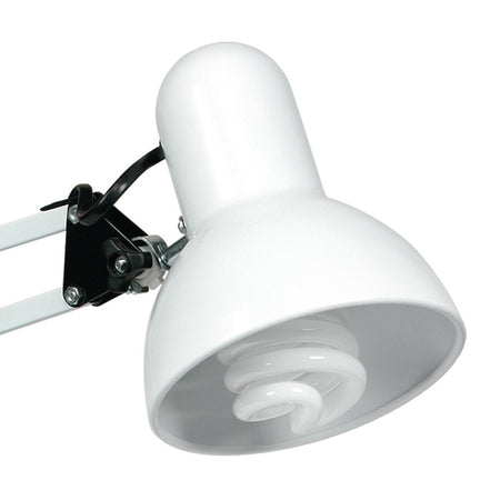 Lampada per Scrivania Metallo Bianco Flessibile Interno Moderno E27