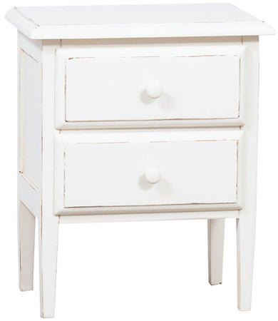 Biscottini Biscottini Comodino Country 55x35x65 Legno Tiglio Bianco Anticato Made Italy