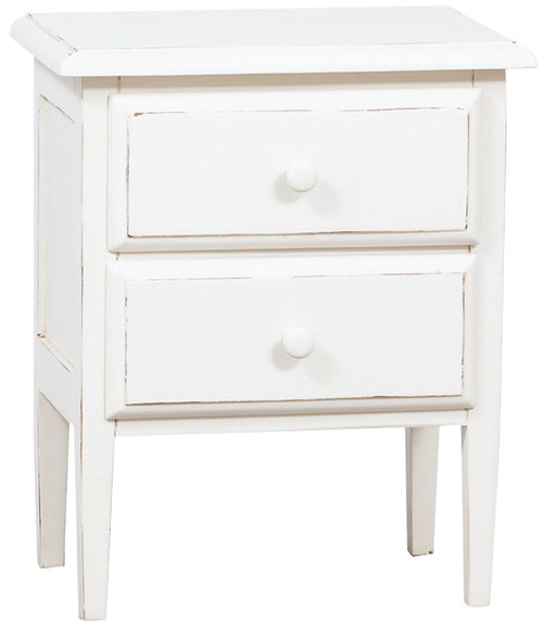 Biscottini Biscottini Comodino Country 55x35x65 Legno Tiglio Bianco Anticato Made Italy