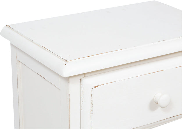 Biscottini Biscottini Comodino Country 55x35x65 Legno Tiglio Bianco Anticato Made Italy