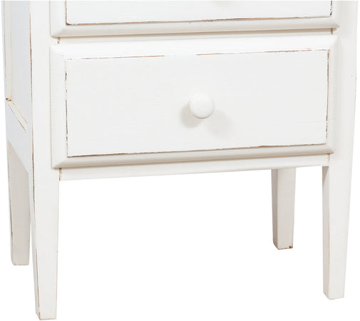 Biscottini Biscottini Comodino Country 55x35x65 Legno Tiglio Bianco Anticato Made Italy