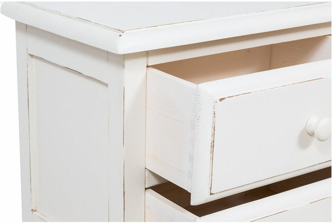 Biscottini Biscottini Comodino Country 55x35x65 Legno Tiglio Bianco Anticato Made Italy