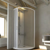 Box doccia circolare Flex con fascia larga apertura centrale a soffietto riducibile Made in Italy