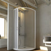 Box doccia circolare Flex con fascia larga apertura laterale a soffietto riducibile Made in Italy
