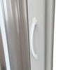 Box doccia circolare Flex con fascia larga apertura laterale a soffietto riducibile Made in Italy