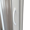 Box doccia angolare Flex con fascia larga apertura laterale a soffietto riducibile Made in Italy
