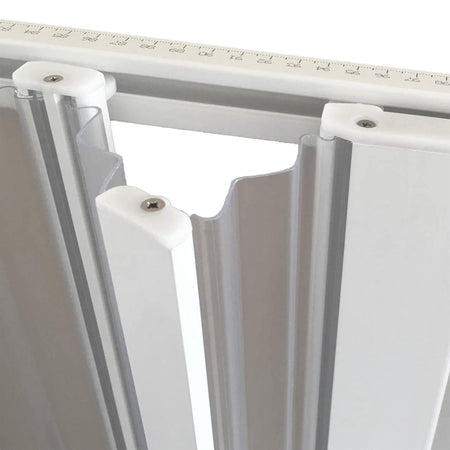 Box doccia circolare "Flex" con fascia larga apertura centrale a soffietto riducibile "Made in Italy"