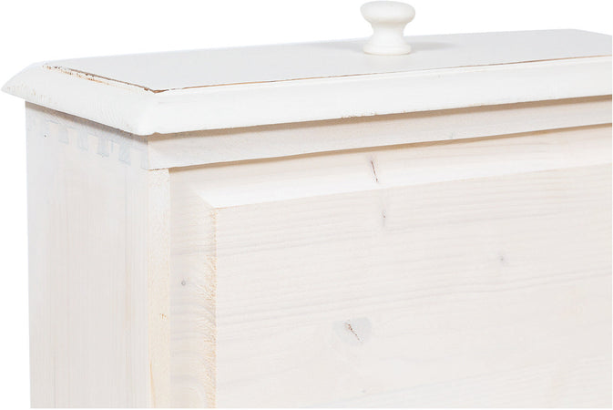Biscottini Biscottini Comodino Country 55x35x65 Legno Tiglio Bianco Anticato Made Italy