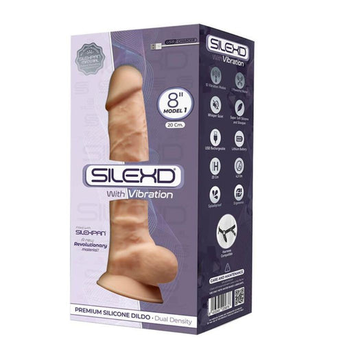 DILDO VIBRANTE NATURALE CON VENTOSA SILEXD MODELLO 1 8 20 cm