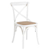 MOBILI 2G - SET 2 Sedie Cross Bistrot Shabby Vintage Bianco Olmo Seduta Rivestita Rattan Naturale Modello (6086)