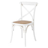 MOBILI 2G - SET 2 Sedie Cross Bistrot Shabby Vintage Bianco Olmo Seduta Rivestita Rattan Naturale Modello (6086)