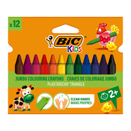 Astuccio 12 Pastelli Kids Plastidecor Triangle Bic