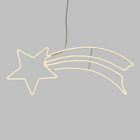 Stella cadente luminosa a neon bifacciale per esterno decorazione natalizia addobbo con LED luce calda