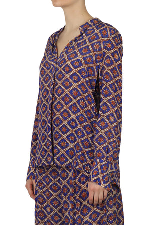 MALIPARMI Maliparmi - Blusa - 450742 - Blu/Marrone da donna