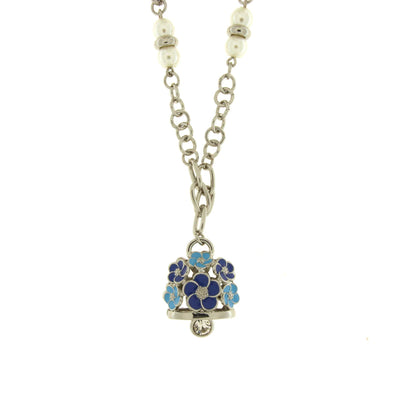 BYSIMON - Collana in Metallo campanella con fiori blu