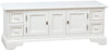Biscottini Mobile porta tv Country in legno massello di tiglio finitura bianca anticata L150xPR51xH56 cm. Made in Italy