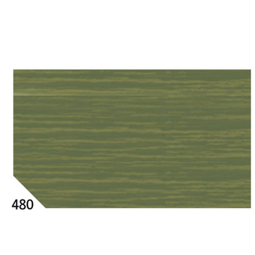 10Rt Carta Crespa Verde Oliva 480 (50X250Cm 48Gr/M2 Rex Sadoch