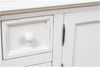 Biscottini Mobile porta tv Country in legno massello di tiglio finitura bianca anticata L150xPR51xH56 cm. Made in Italy
