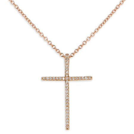 Namuri - Collana con Croce Oro Rosa 18K E Diamanti