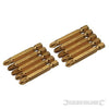 Inserti per cacciavite Pozidriv dorate 50 mm Acciaio S2 rivestito in titanio con Codolo esagonale 1/4 PH - PZ Silverline