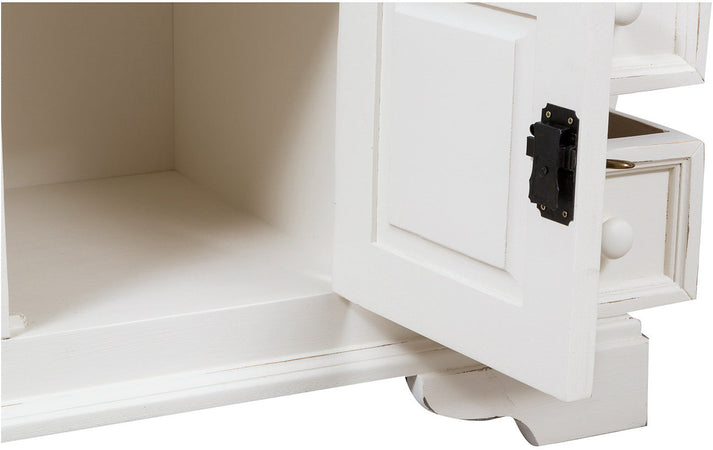 Biscottini Mobile TV Biscottini Country legno tiglio bianco anticato 150x51x56 Artigianale