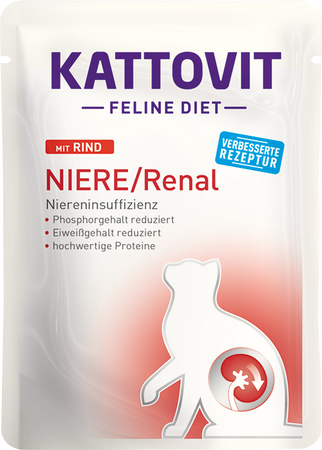 Kattovit Feline Diet Renal Manzo 85gr