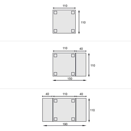 MOBILI 2G - Tavolo allungabile quadrato classico tinta noce 110X110x78