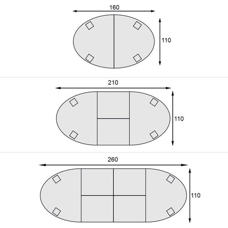 MOBILI 2G - Tavolo ovale allungabile Classico Legno Intarsio Tinta Noce 160x110x77
