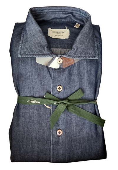 Camicia uomo Borriello Napoli - Collo francese - denim